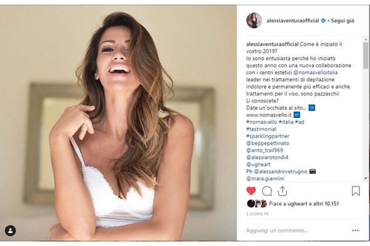 Ventura testimonial Nomasvello per la campagna pubblicitaria 2019