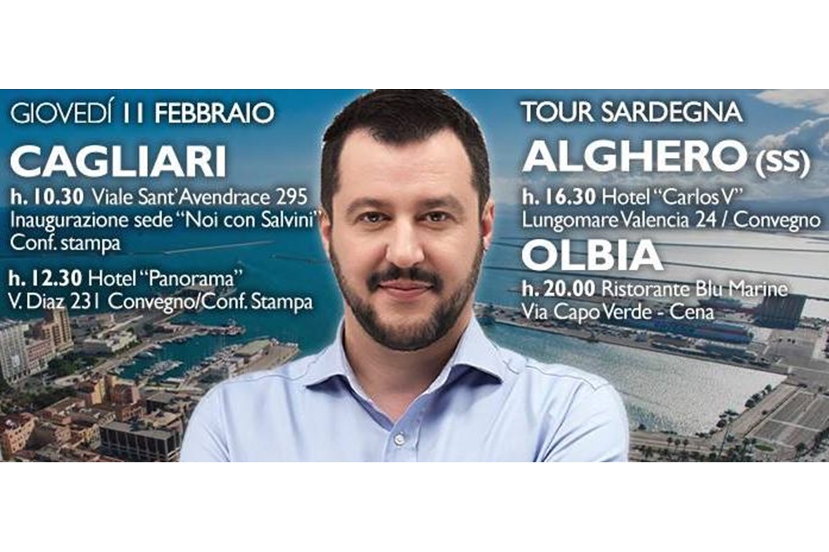 Tour di Salvini in Sardegna, come al solito manifestazioni e proteste
