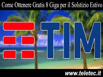 TIM - Gratis 8 Giga per il Solstizio Estivo - Approfittane Subito la Promo Scade a Breve