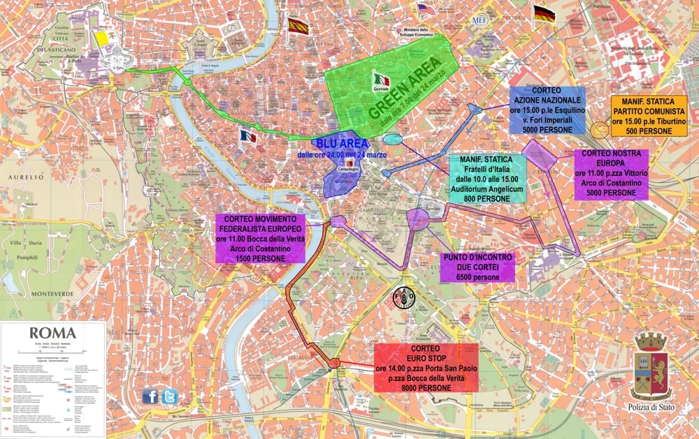 60° Trattati di Roma, massima allerta e capitale blindata