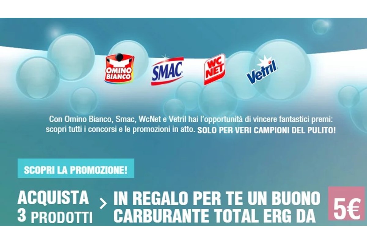 Buoni benzina in omaggio con Campioni del Pulito