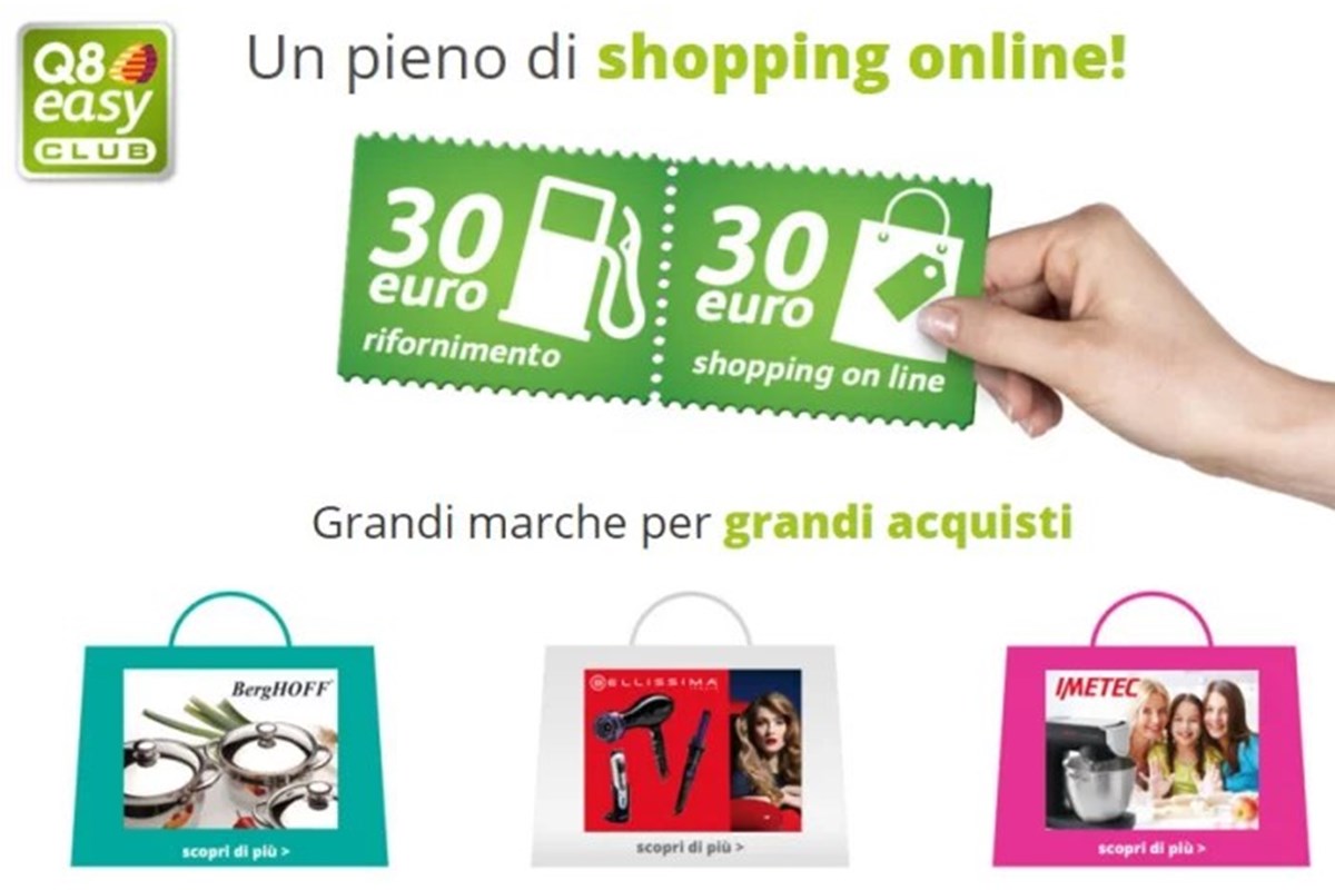 Spendi e riprendi con Q8: buoni sconto per acquistare online facendo benzina